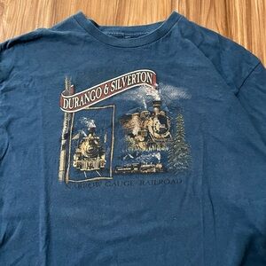 Durango Blue Railroad Graphic Long Sleeve Tee